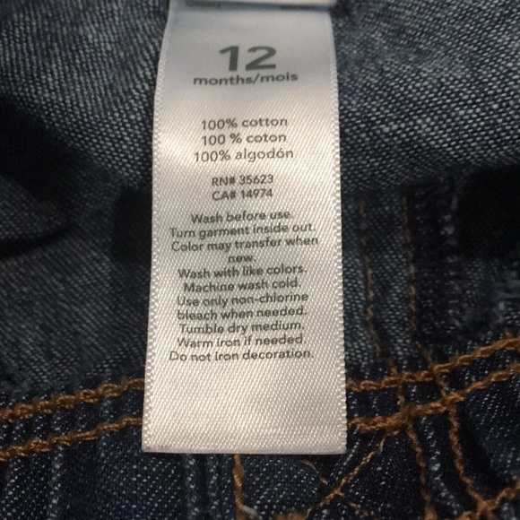 Carter’s Toddler Baby 12M Pull On Jeans 100% Cotton Neutral Casual - Picture 4 of 6